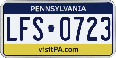 PA license plate LFS0723