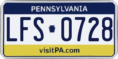 PA license plate LFS0728