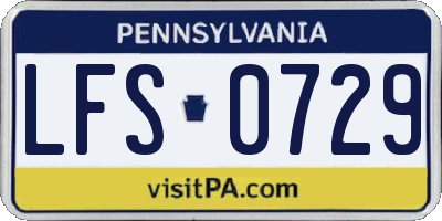 PA license plate LFS0729