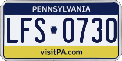 PA license plate LFS0730