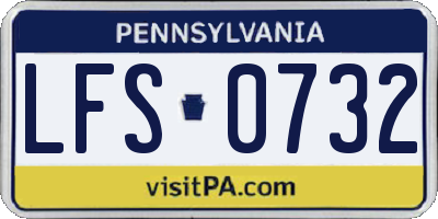 PA license plate LFS0732