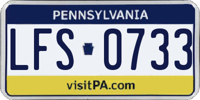 PA license plate LFS0733