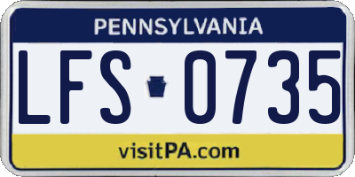 PA license plate LFS0735
