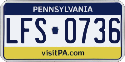 PA license plate LFS0736