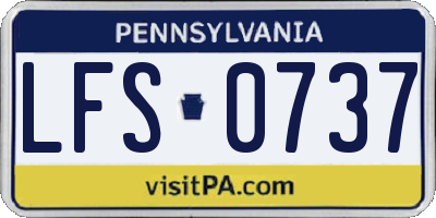 PA license plate LFS0737
