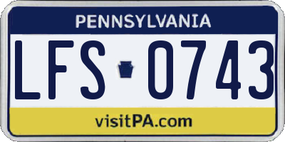 PA license plate LFS0743