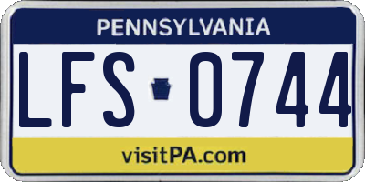 PA license plate LFS0744
