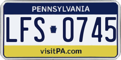 PA license plate LFS0745