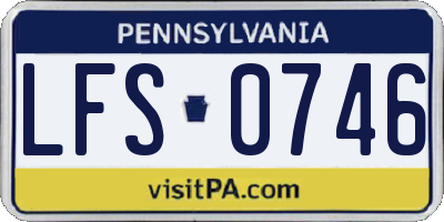 PA license plate LFS0746