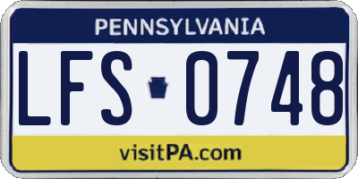 PA license plate LFS0748