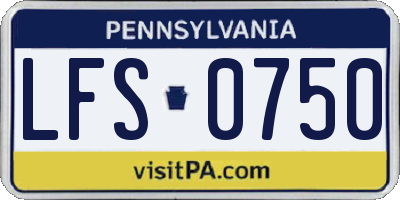 PA license plate LFS0750