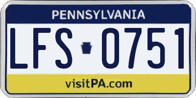 PA license plate LFS0751