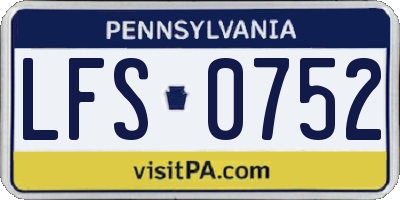 PA license plate LFS0752