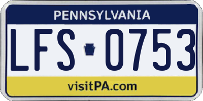 PA license plate LFS0753