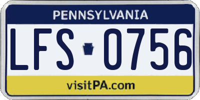 PA license plate LFS0756