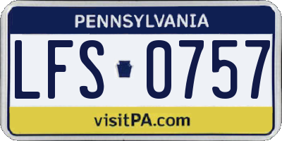 PA license plate LFS0757