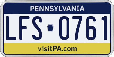 PA license plate LFS0761