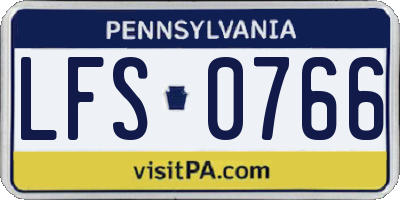 PA license plate LFS0766