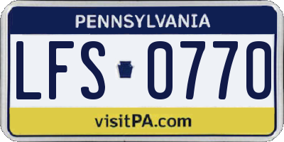 PA license plate LFS0770