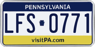 PA license plate LFS0771