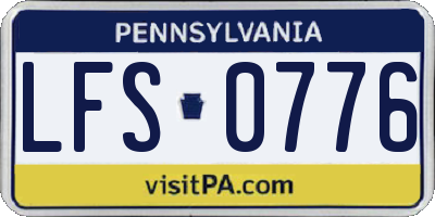 PA license plate LFS0776