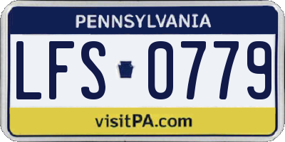 PA license plate LFS0779