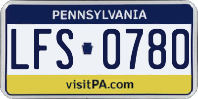 PA license plate LFS0780