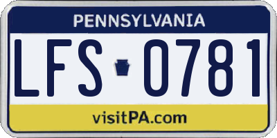 PA license plate LFS0781
