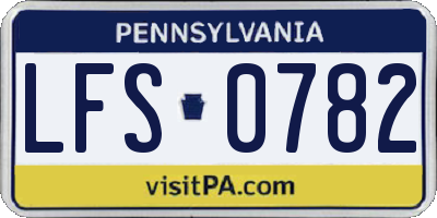 PA license plate LFS0782