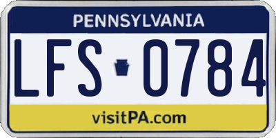 PA license plate LFS0784
