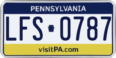PA license plate LFS0787