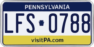 PA license plate LFS0788
