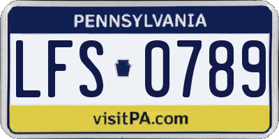 PA license plate LFS0789