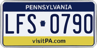 PA license plate LFS0790