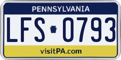 PA license plate LFS0793