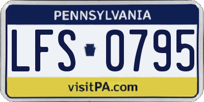 PA license plate LFS0795