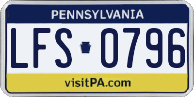 PA license plate LFS0796