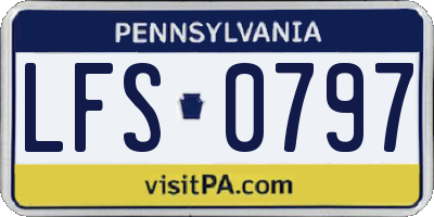 PA license plate LFS0797