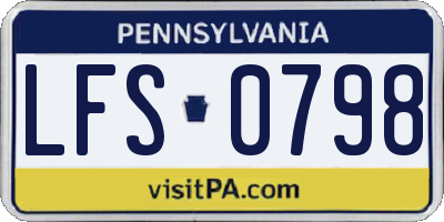 PA license plate LFS0798