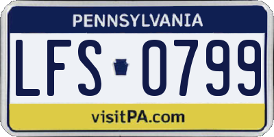 PA license plate LFS0799