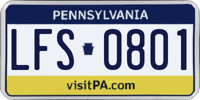 PA license plate LFS0801