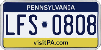 PA license plate LFS0808