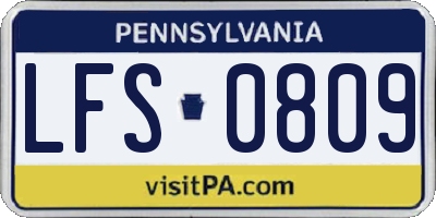 PA license plate LFS0809