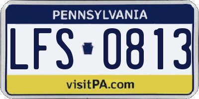 PA license plate LFS0813