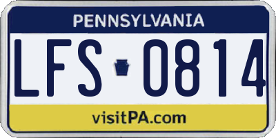 PA license plate LFS0814