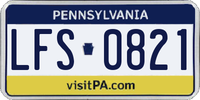 PA license plate LFS0821