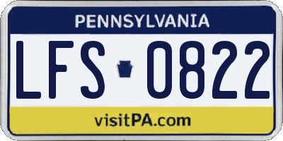 PA license plate LFS0822