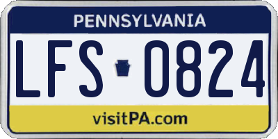 PA license plate LFS0824