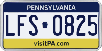 PA license plate LFS0825