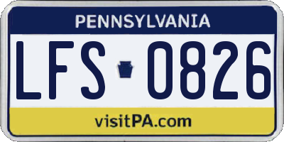 PA license plate LFS0826